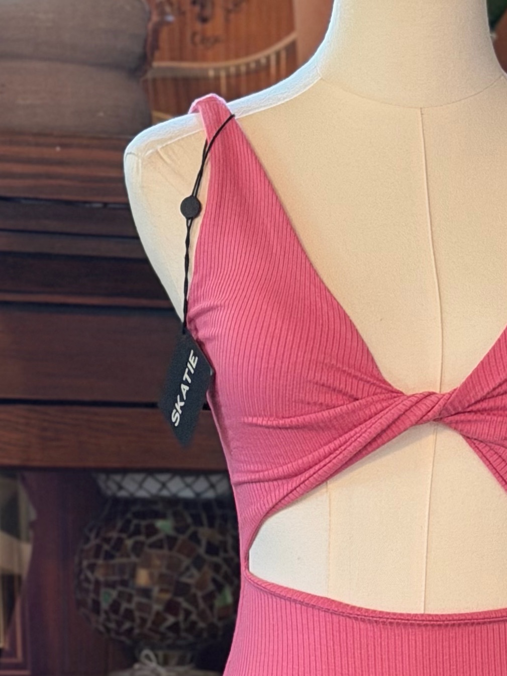 Nwt Skatie Amelia Ribbed Dress In Pink Size Xs — image 7 of 8